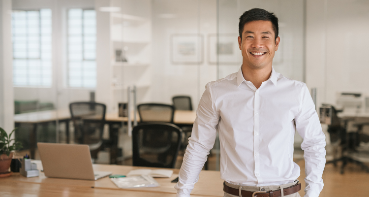 business man standing in office