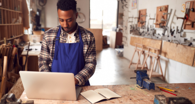 male running business in cabinet shop