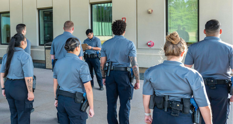 law enforcement cadets at line up