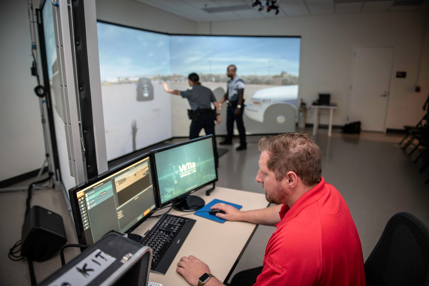 Students use video simulator